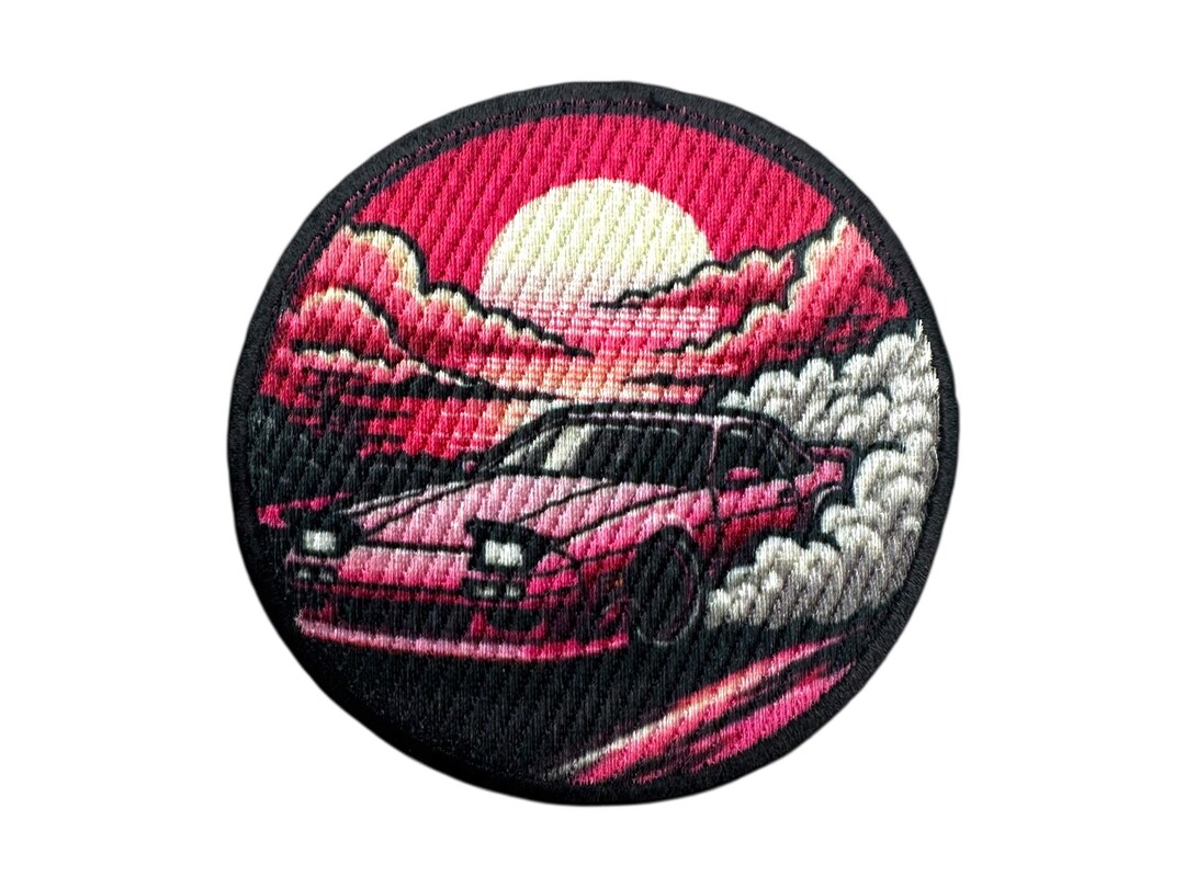 Street Racing Patch Drifting Race Car Patch Pink Sunset JDM Embroidered Iron-on - Etsy