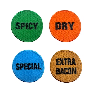 Texas Burger Joint Patch Whatastickers Mini Set Embroidered Iron-On