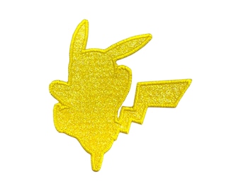 Aplique termocolante bordado Glitter Monster Tipo Elétrico #0025