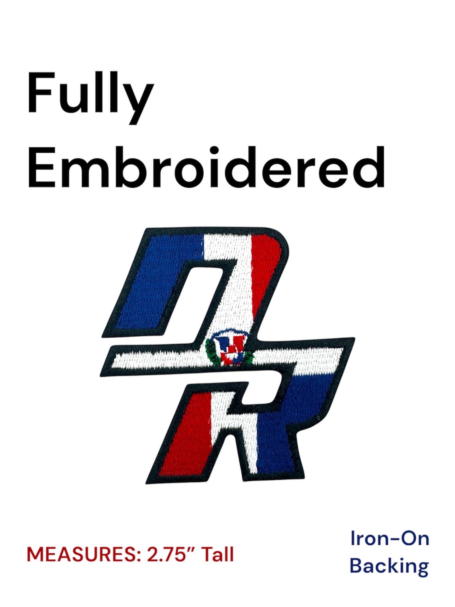 Dr Flag Pattern Dominican Republic Flag DR Hat Logo Embroidered Iron-on Patch - Etsy