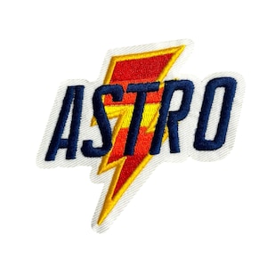 Astro Thunder Patch Houston Rainbow Bolt Embroidered Iron-On