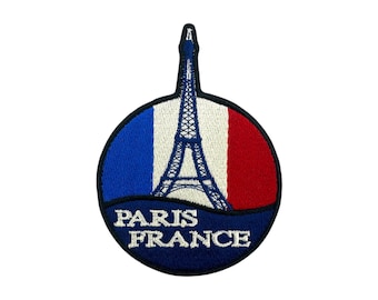 Paris France Flag Eiffel Tower Travel Hat Logo Embroidered Iron-On Patch