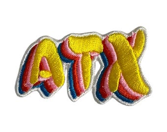 Austin Texas ATX Graffiti Script bestickter Aufnäher zum Aufbügeln