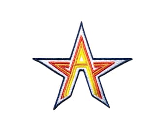 Houston Rainbow „A“ Stern Gestickter Aufnäher zum Aufbügeln