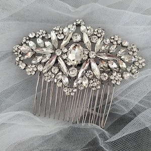Braut Silber Kristall Strass Haarkamm Bling funkelnden Kopfschmuck Mutter der Braut Haarschmuck Hochzeit Accessoire Event Gala Geschenk