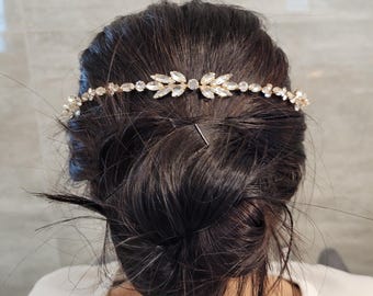 Sparkling Marquise Crystal Hair Vine gold silver Veil comb accessory Bride Bridal hair evening simply elegant wedding gift
