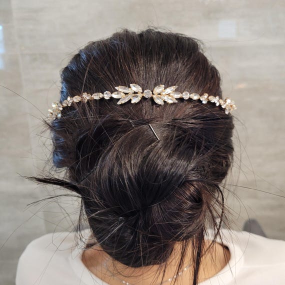 Marquise Crystal Wedding Head Piece Rhinestone Bridal Tiara: Marquise Crystal Wedding Crown - Etsy main image 2