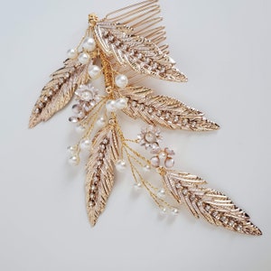 Copricapo da sposa con fiori in lamina di metallo dorato, cheongsam da sposa dorato, damigella d'onore, regalo di nozze femminile, gioielli per capelli da sera