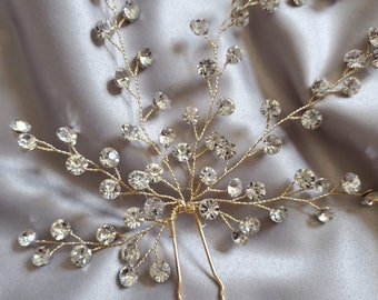 Gold Golden Sparkle Crystals Gypsophila Large Pin Sparking  display picture 1