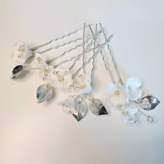 Set of 5 Ceramic Floral Pin Flower Girl Garden Bride  display picture 1