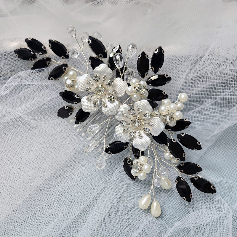 black wedding headpiece