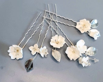Set of 5 Ceramic Floral Pin Flower Girl Garden Bride  display picture 2