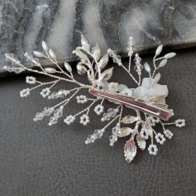 Floral Pin Headpiece Clip Pearl Flower girl Hairpieces Hair clip Accessory unique elegant Bride Bridal Wedding Gift