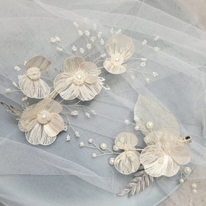 Raro copricapo da sposa in metallo floreale femminile argento oro fiore foglia copricapo regalo sposa ballo di fine anno acconciatura chic rustico vintage