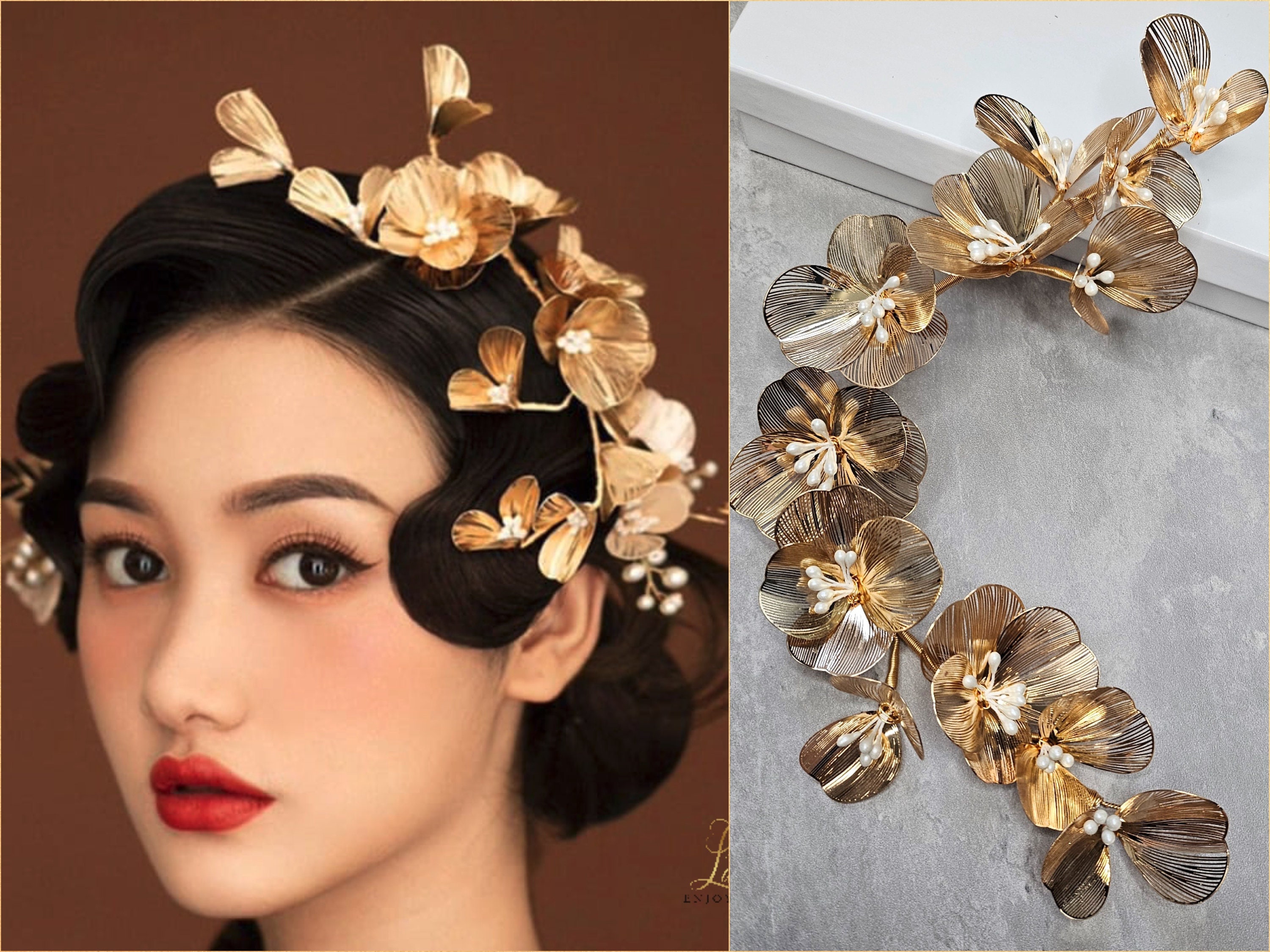 【あす楽対応】 Floral headpiece - Etsy 日本 ヘアアレンジ