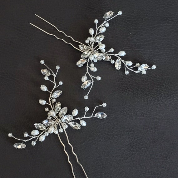 Handmade Pearl Crystal Hairpin Hair Pin Elegant Modern  display picture 2