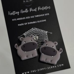 Adorable Knitting Needle Point Protectors Hippo