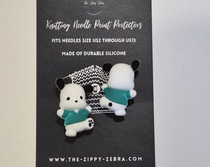 Adorable Knitting Needle Point Protectors Pochacco Dog