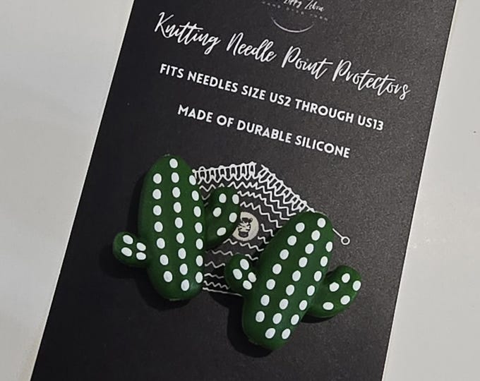 Adorable Knitting Needle Point Protectors Cactus