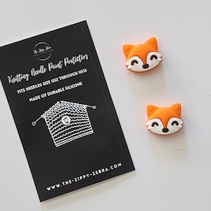 Adorable Knitting Needle Point Protectors Fox Heads
