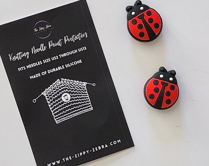 Adorable Knitting Needle Point Protectors Ladybugs