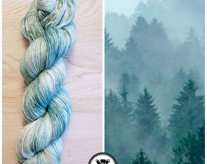 Hand Dyed Yarn: Mountain Mist                       Available in Silk, Baby Alpaca, Linen or Cashmere blend (Wool Free)