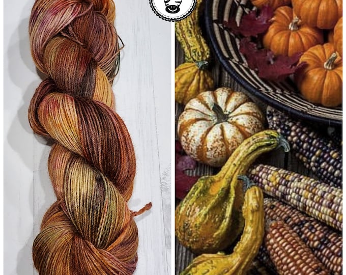 Hand Dyed Yarn: Harvest                     Available in Silk, Baby Alpaca, Yak blend (Wool Free)