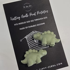 Adorable Knitting Needle Point Protectors Dinosaurs