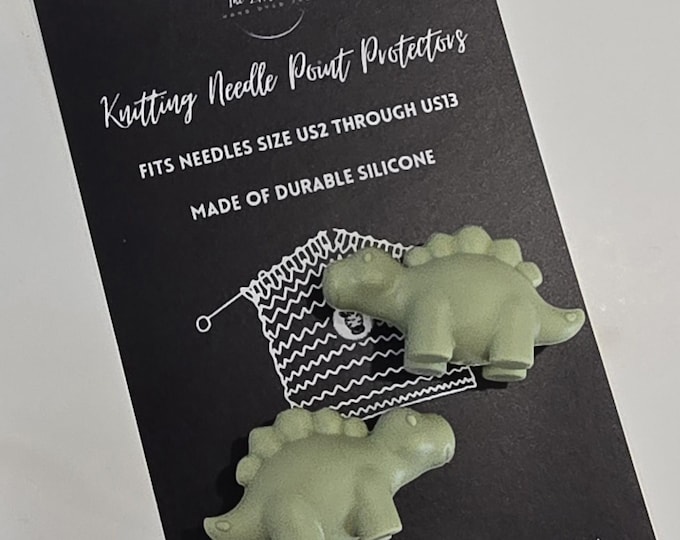 Adorable Knitting Needle Point Protectors Dinosaurs