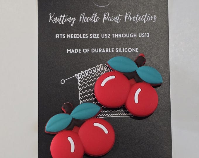Adorable Knitting Needle Point Protectors Cherries