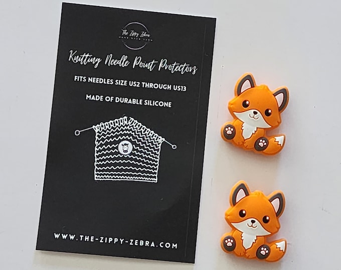 Adorable Knitting Needle Point Protectors Fox