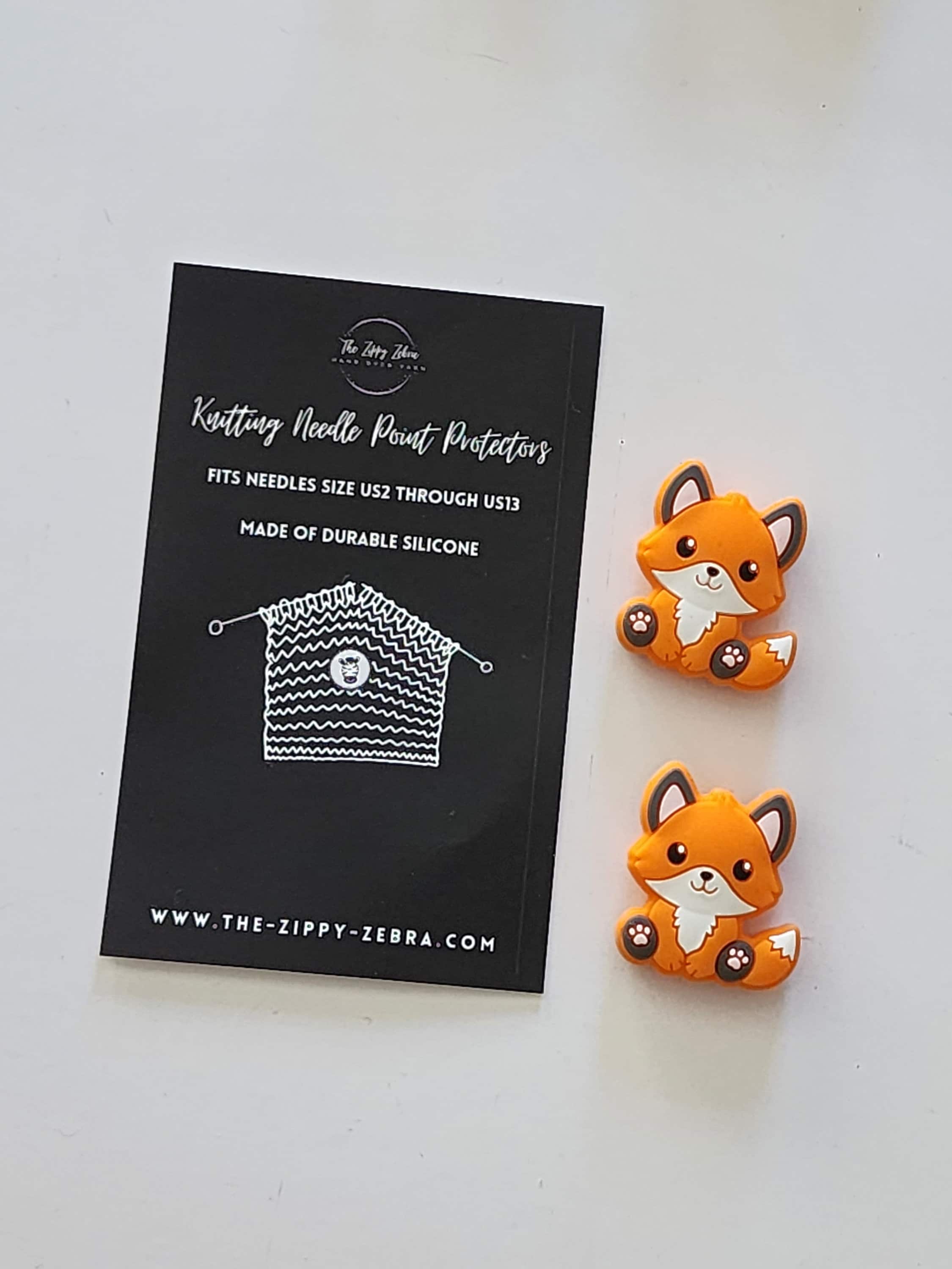Adorable Knitting Needle Point Protectors Fox