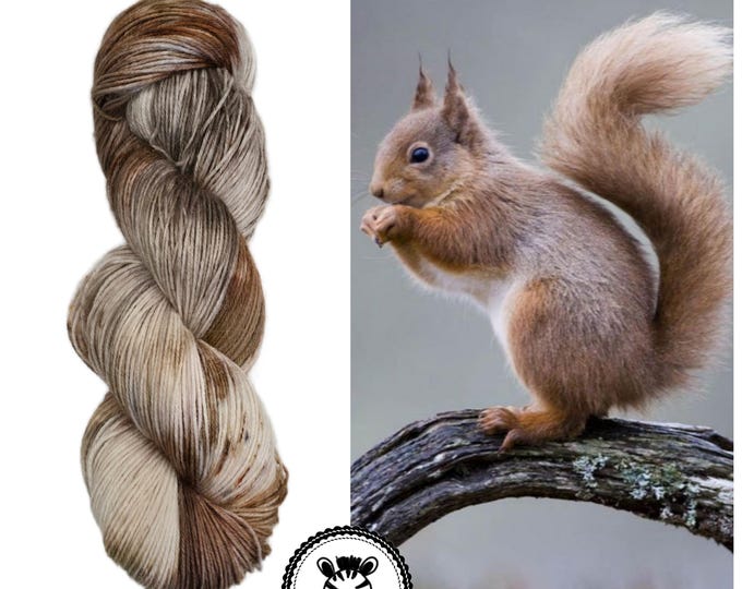 Hand Dyed Yarn: Squirrel             Available in Silk, Baby Alpaca, Yak blend (Wool Free)