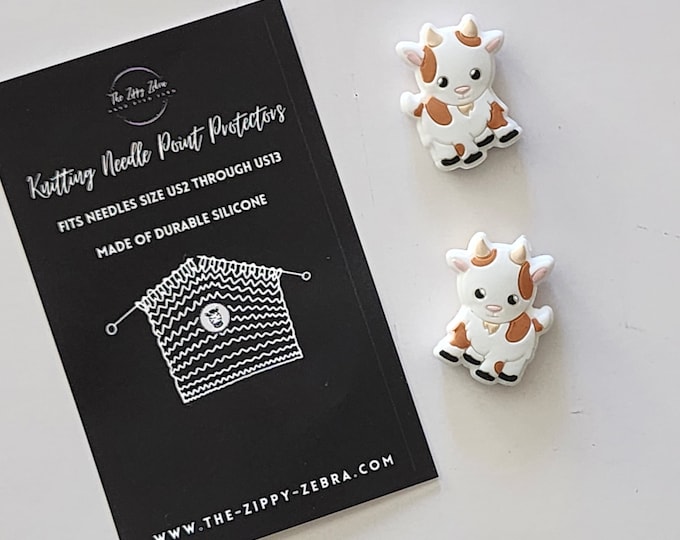 Adorable Knitting Needle Point Protectors Goats