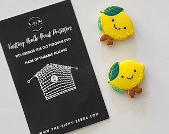 Adorable Knitting Needle Point Protectors Lemons