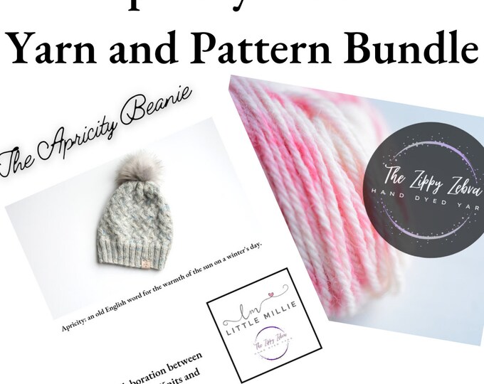 Knitting Pattern Bundle The Apricity Beanie plus Hand Dyed Yarn