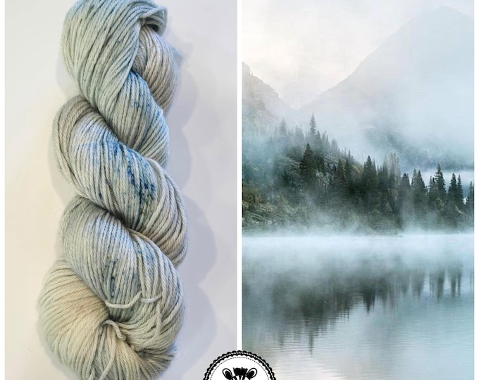Hand Dyed Yarn: Mountain Mist                      Available in Silk, Baby Alpaca, Linen blend (Wool Free)