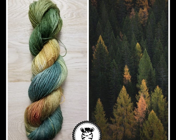 Hand Dyed Yarn: Pine Forest                       Available in Silk, Baby Alpaca, Linen or Cashmere blend (Wool Free)