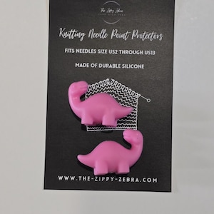 Adorable Knitting Needle Point Protectors Dinosaurs