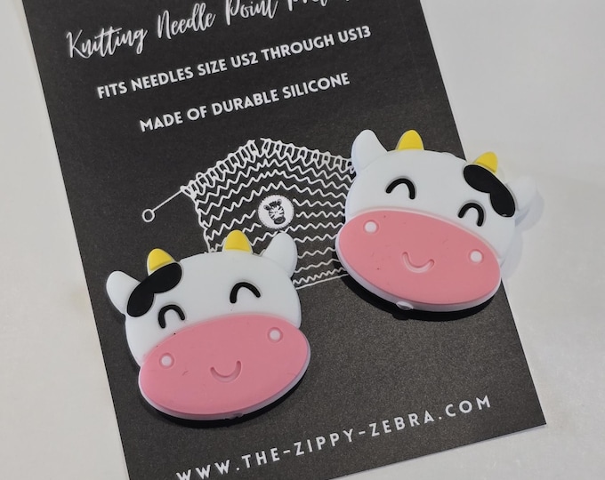 Adorable Knitting Needle Point Protectors Happy Cows