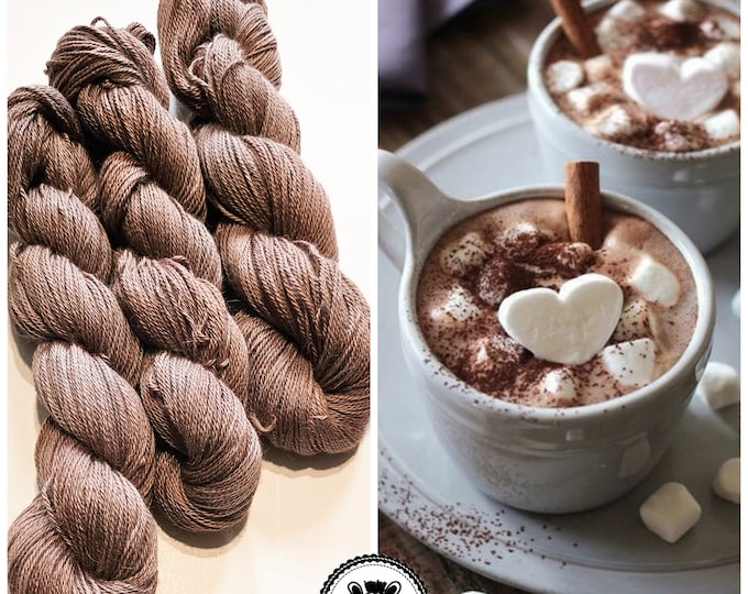 Hand Dyed Yarn: Warm Cocoa                  Available in Silk, Baby Alpaca, Yak blend (Wool Free)