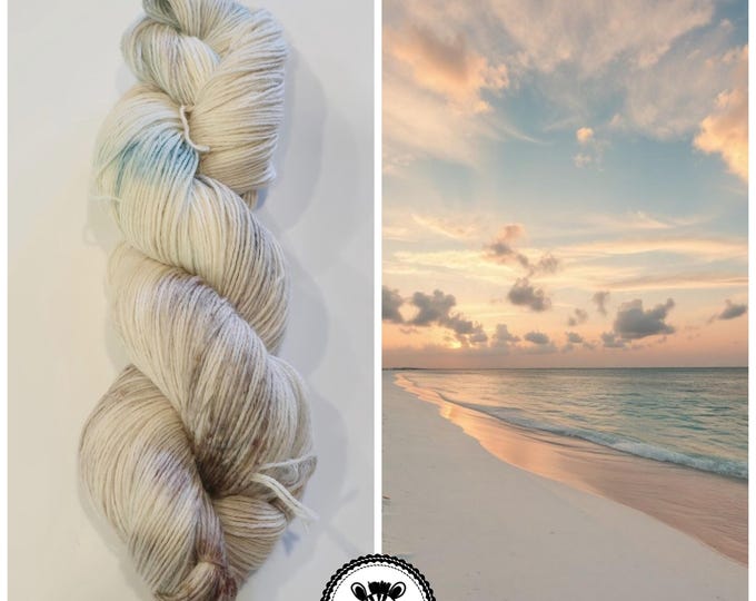 Hand Dyed Yarn: Sandy Beach                      Available in Silk, Baby Alpaca, Linen blend (Wool Free)