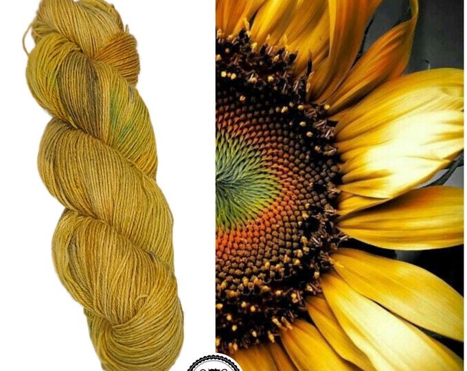Hand Dyed Yarn: Summer Sunflower                          Available in Silk, Baby Alpaca, Yak blend (Wool Free)