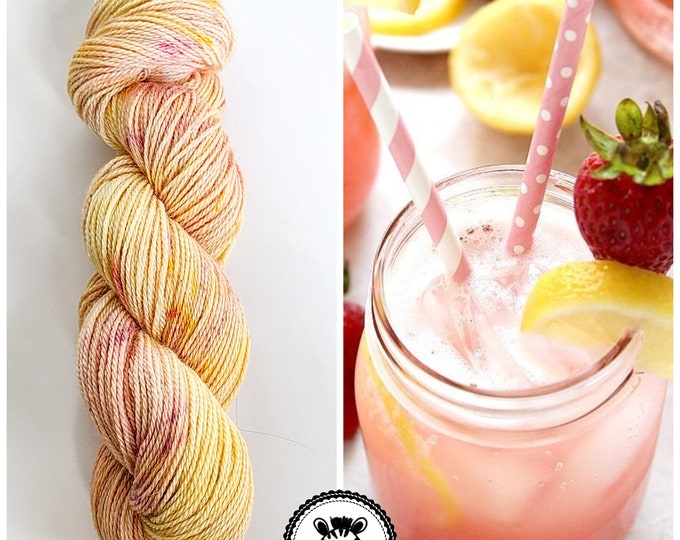 Hand Dyed Yarn: Strawberry Lemonade      Available in Silk, Baby Alpaca, Linen blend (Wool Free)