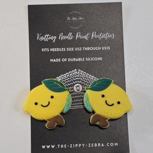 Adorable Knitting Needle Point Protectors Lemons
