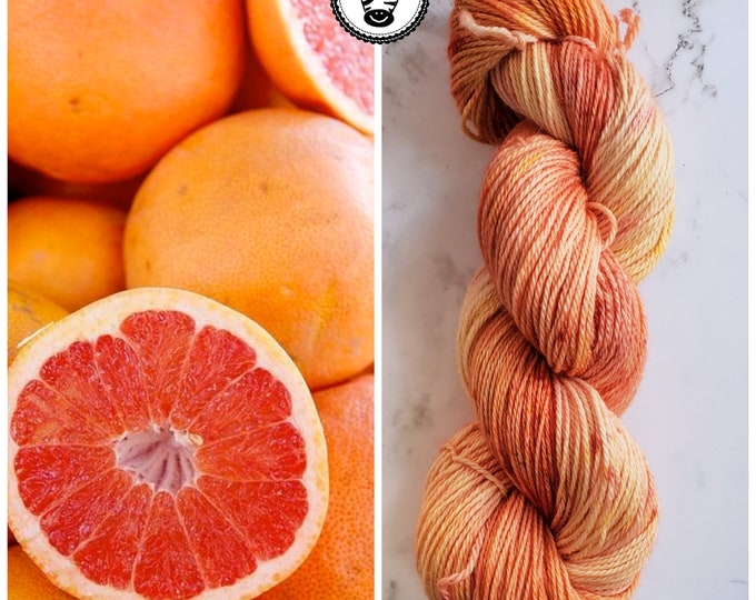 Hand Dyed Yarn: Grapefruit      Available in Silk, Baby Alpaca, Linen blend (Wool Free)