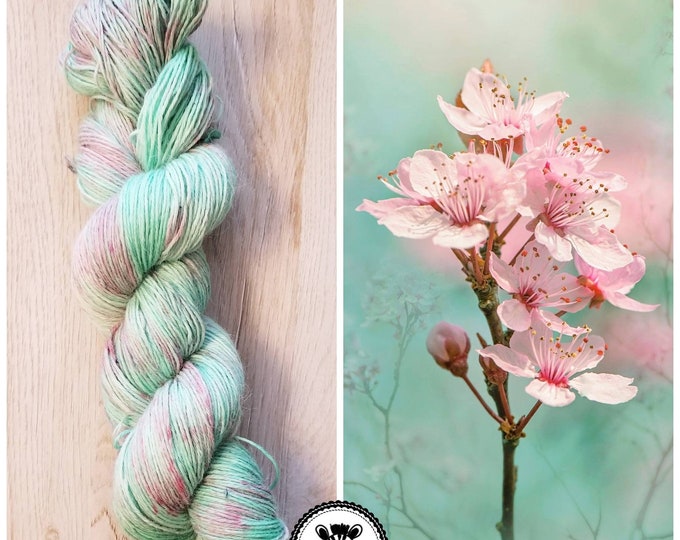 Hand Dyed Yarn: Spring Blossoms                       Available in Silk, Baby Alpaca, Linen blend (Wool Free)