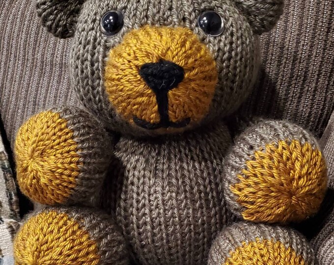 Barry the Bear Custom Handmade Knitted Stuffed Animal