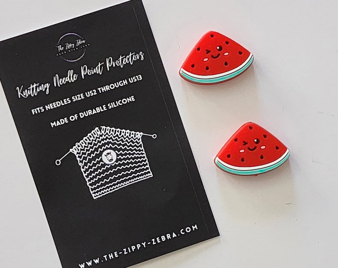 Adorable Knitting Needle Point Protectors Watermelon Slices