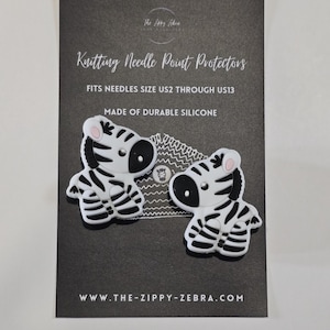 Adorable Knitting Needle Point Protectors Zebras